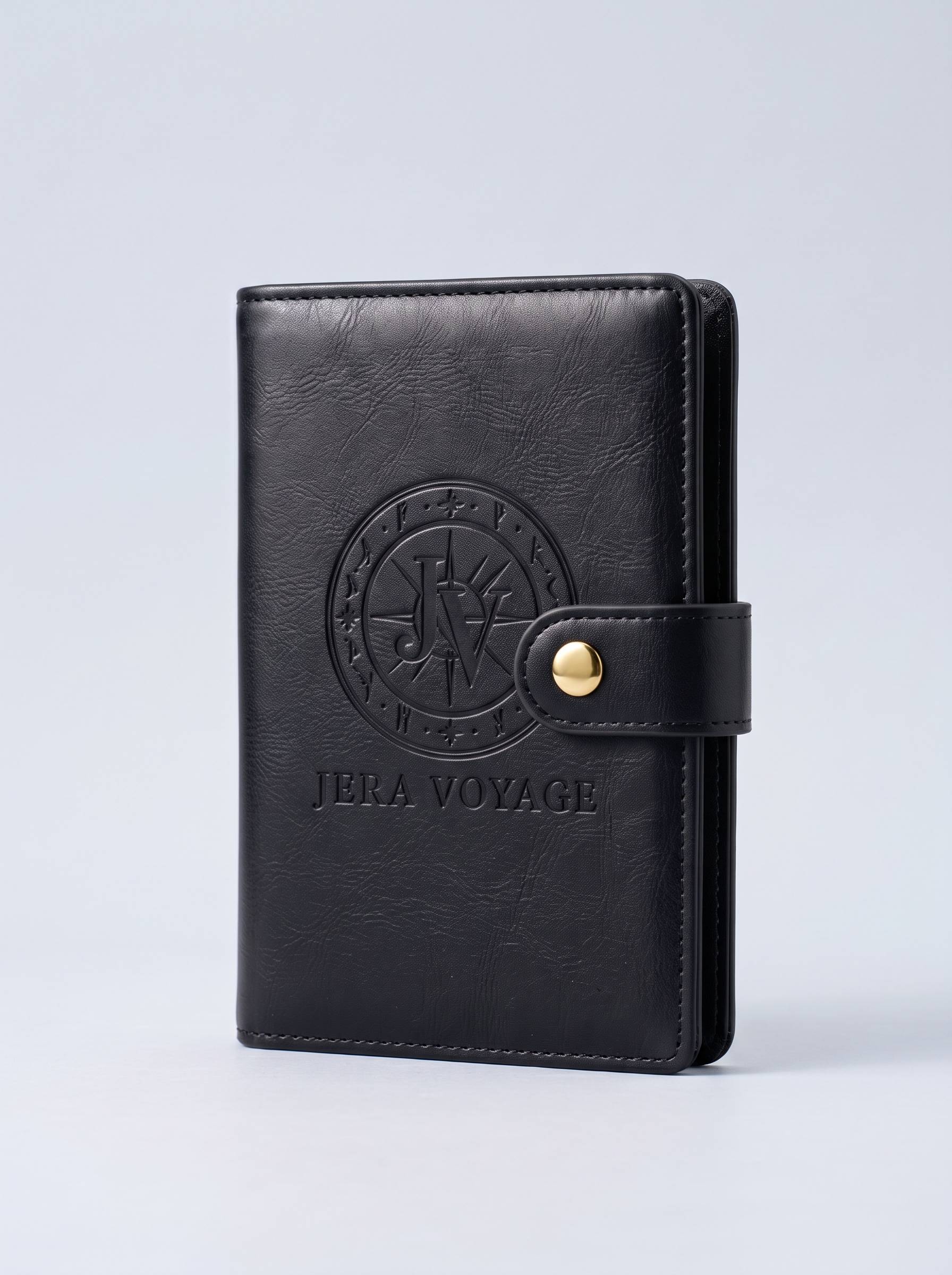 The Voyager RFID Passport Wallet in black leather